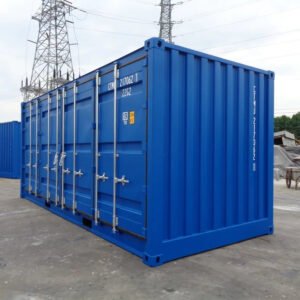 Contenedor marítimo 20 pies lateral abierto azul nuevo