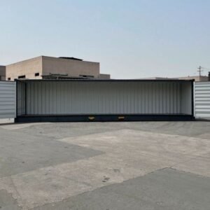 Contenedor marítimo 40 pies lateral abierto gris nuevo